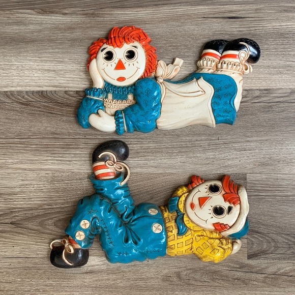 Vintage Raggedy Ann & Andy Wall Hangings Bob Merrill Plaque 1977 Dart Inc 70s - Picture 15 of 16